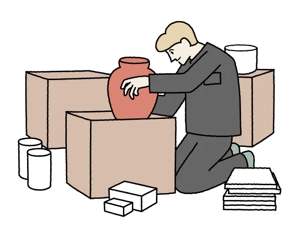 遺品整理作業の様子